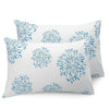 Huesland by Ahmedabad Cotton 144 TC Cotton Pillow Covers Set of 2 | White (Blue Print)