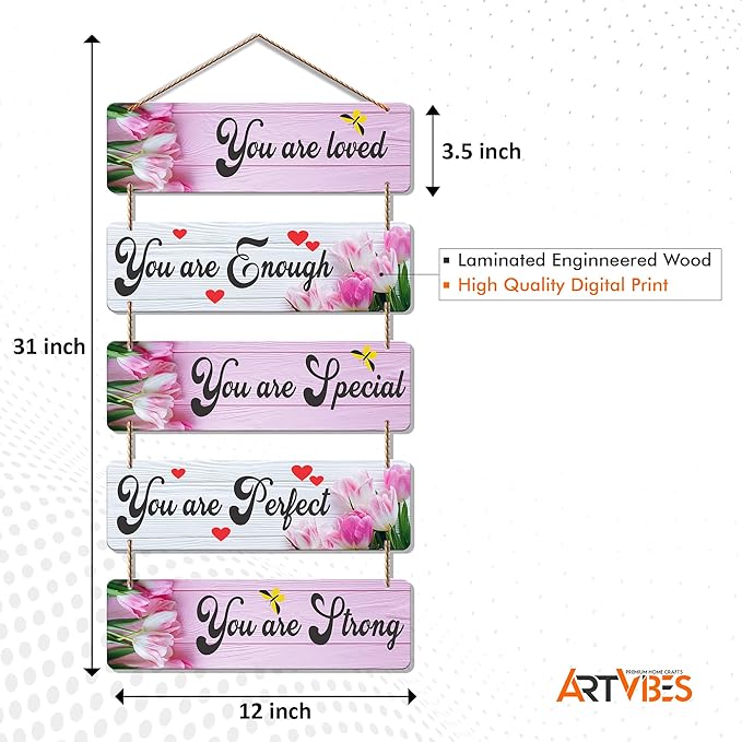 Artvibes Welcome Home Quote Decorative Wall Art Mdf Wooden Wall Hanger for Living Room