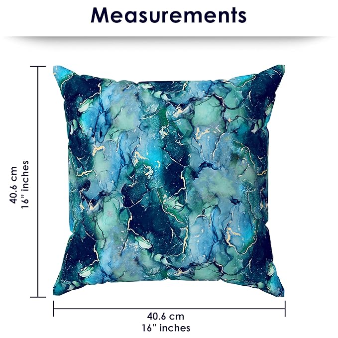 Story@Home Cushion Cover Polyester Cover Vibrant Ink Blue Abstract Design Pillow Cover Set of 5