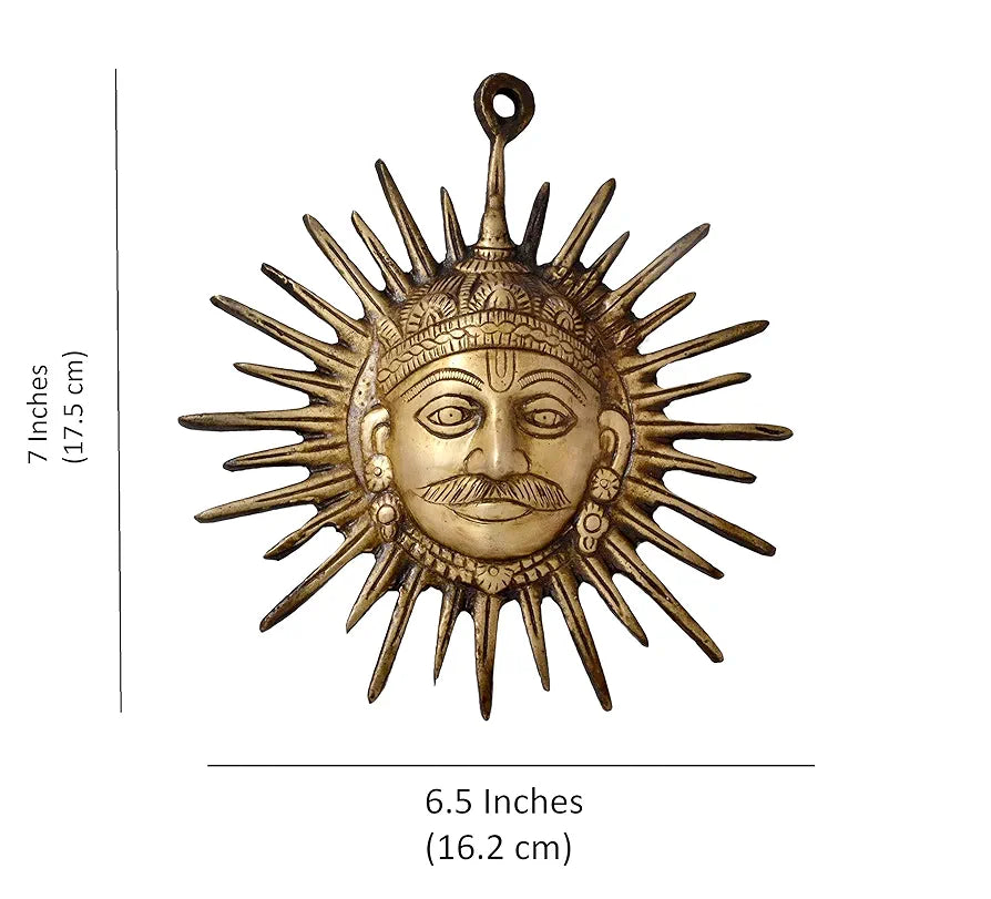 Two Moustaches Brass Surya Wall Hanging for Home Decor