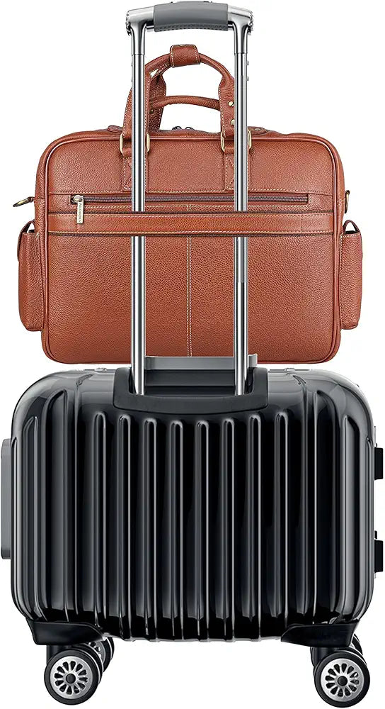 WildHorn Leather Laptop Bag for Men/Office Bag for Men | Fits Upto 15.6 Inch Laptop/MacBook | Laptop Messenger Bag/Leather Bag for Men I Dimension : L-16 inch W-4 inch H-13 inch
