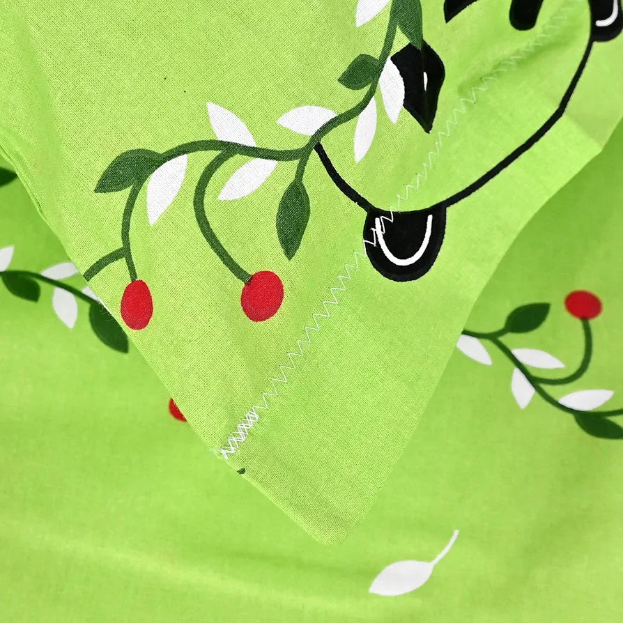 Divine Casa 144 TC 100% Cotton Single Bedsheet with 1 Pillow Cover Abstract Pattern Colour Ice Green