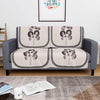 Kuber Industries Set of 4 Velvet 2 Seater Sofa Covers for Living Room Digital Flower-Cream & Green