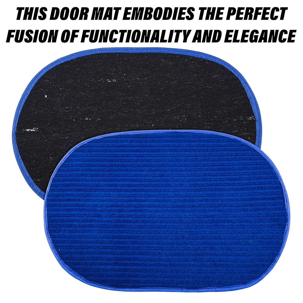 Kuber Industries Door Mat Oval Shape Door Mat Door Entrance Mat Blue Colour