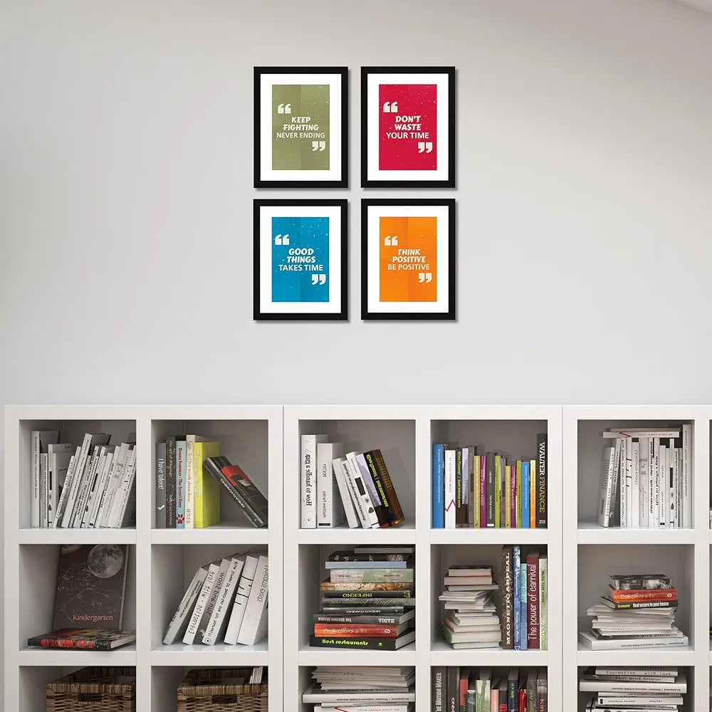 ArtX Paper Famous Motivational Quotes AXF00173-MOT Framed Posters Set of 4