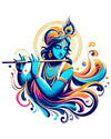 Rng Graphics Pvc Vinyl Self Adhesive Little Krishna Wall Sticker Multicolor 50 Cm X 49cm DW-132L