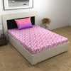Divine Casa 144 TC 100% Pure Cotton Single Size Bedsheet with 1 Pillow Cover Regal PaisleyColour Violet Rose