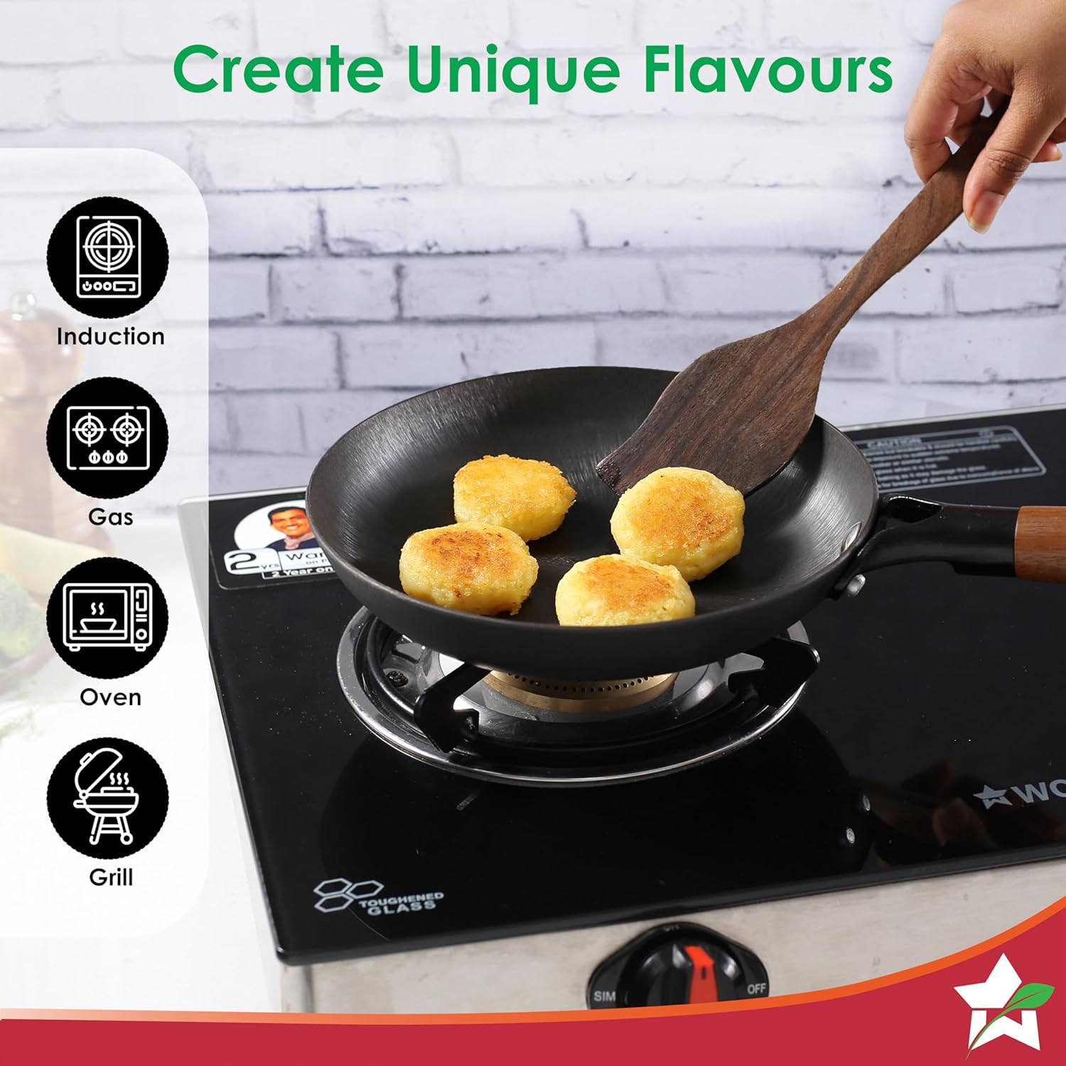 Wonderchef Pre-Seasoned Ferro Light 20cm Cast Iron Fry Pan