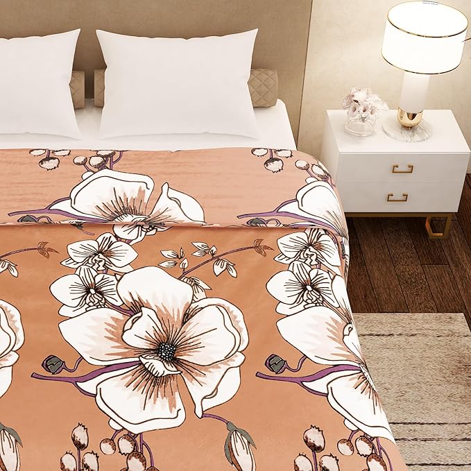 Story@Home Comforter Double Bed/Blanket Double Size Blanket White & Brown Colour