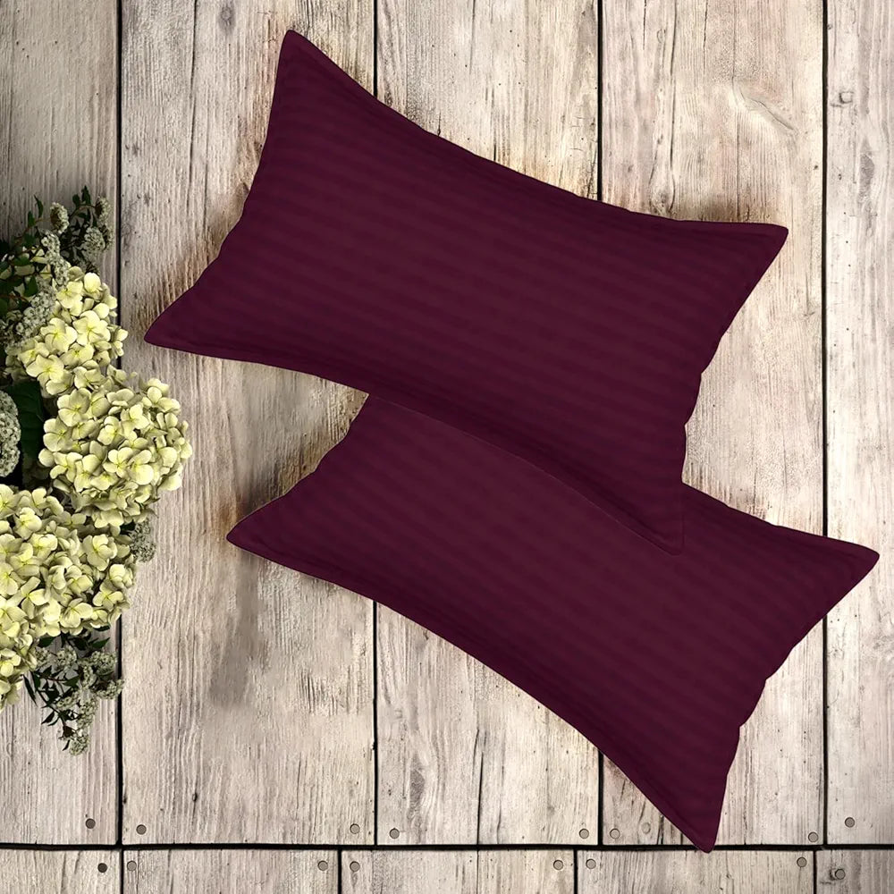 Kuber Industries Double Bedsheet with 2 Pillow Covers 144 TC Glace Cotton Bedsheet Hotel Bedroom Maroon