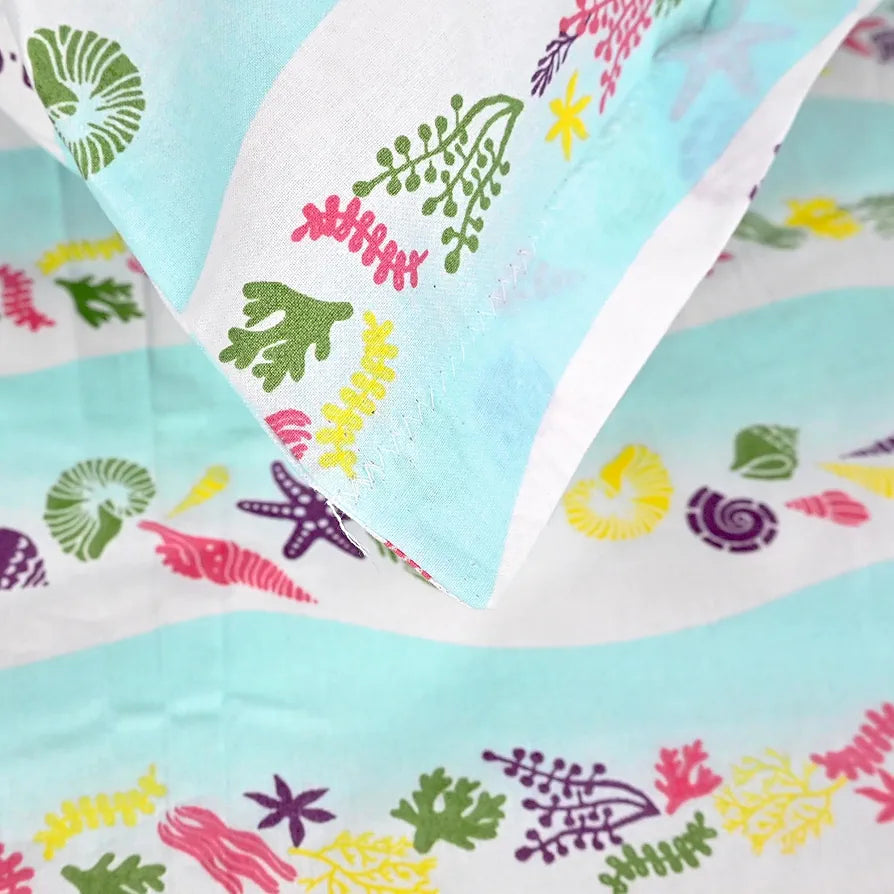 Divine Casa 144 TC Pure Cotton Single Bedsheet with 1 Pillow Cover Abstract Pattern Colour Cosmic Sky