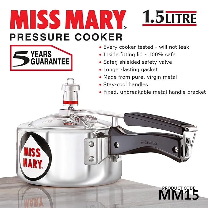Hawkins 1.5 Litre Miss Mary Aluminium Pressure Cooker