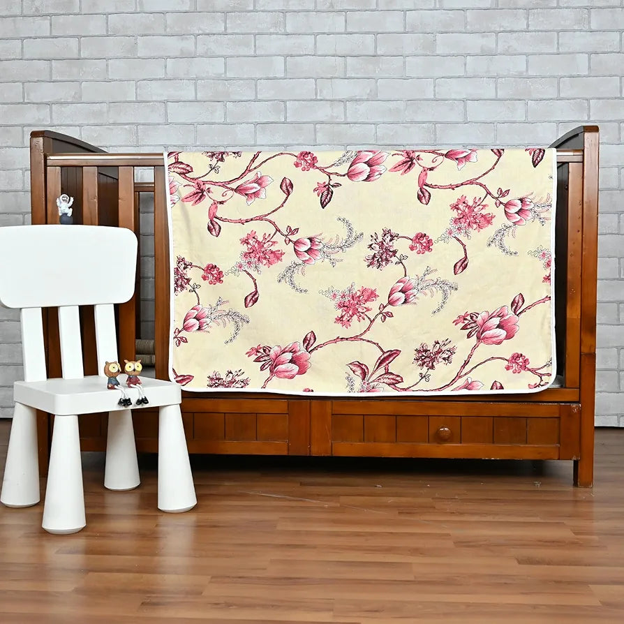 Divine Casa Floret 100% Cotton Single Kids Dohar 120 GSM Soft & Lightweight Throw Blanket Colour Summer Fern