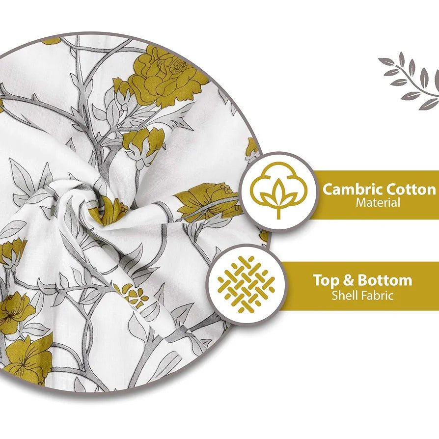 Divine Casa 120 GSM Cotton Dohar Single Bed Cotton AC Blanket Reversible Soft Light-Weight Bed Blanket TC - 120 Colour Honey Mustard