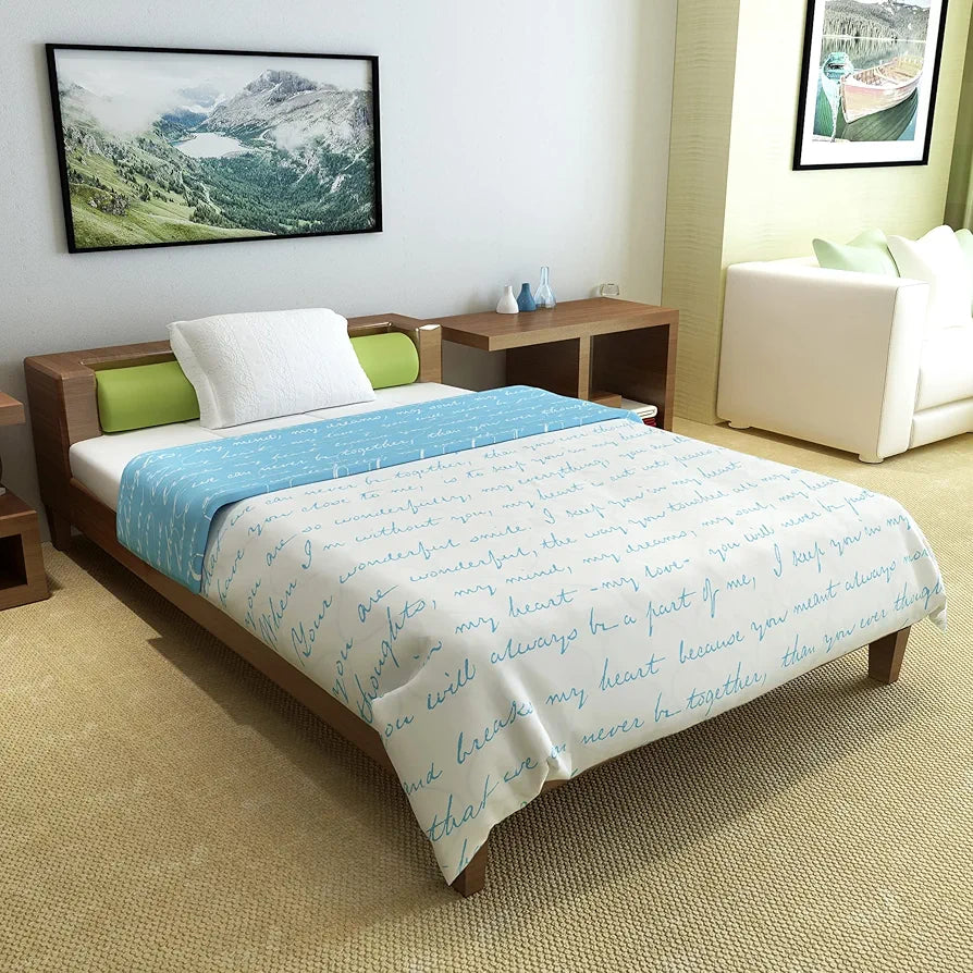 Divine Casa Luxor Abstract Microfibre Single Comforter Colour Blue