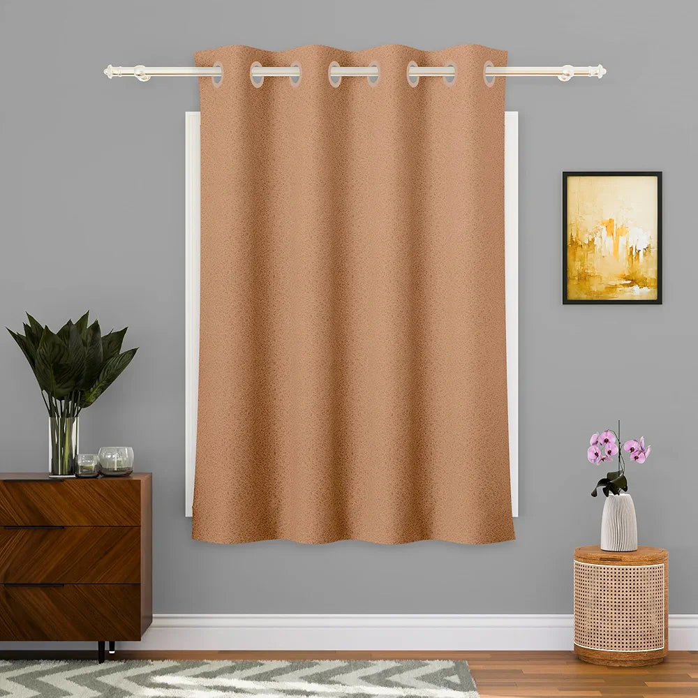 Kuber Industries Stylish Window Curtains for Living Room & Bedroom Web Net Golden Colour