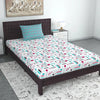Divine Casa 144 TC Cotton Bedsheet for Single Bed with 1 Pillow Cover Colour Teal & White