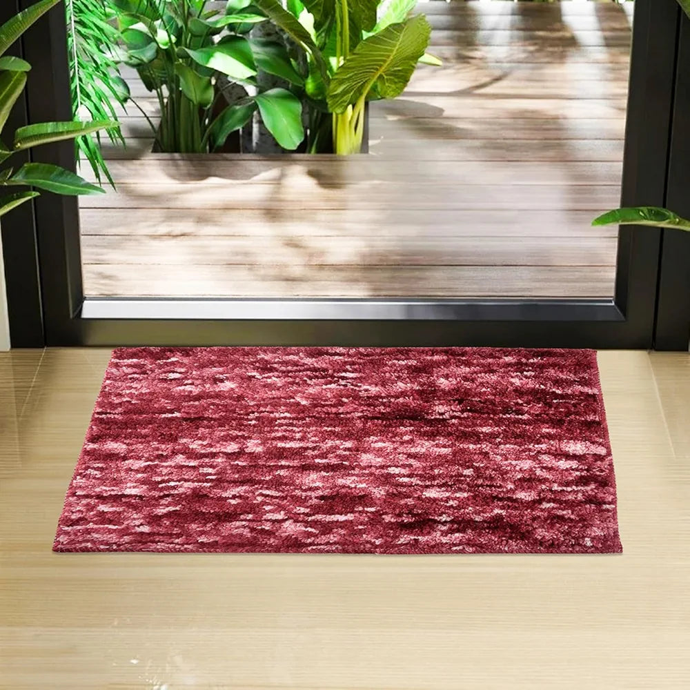 Kuber Industries Multi Riyal Doormat Microfiber Entrance Mat Maroon Colour