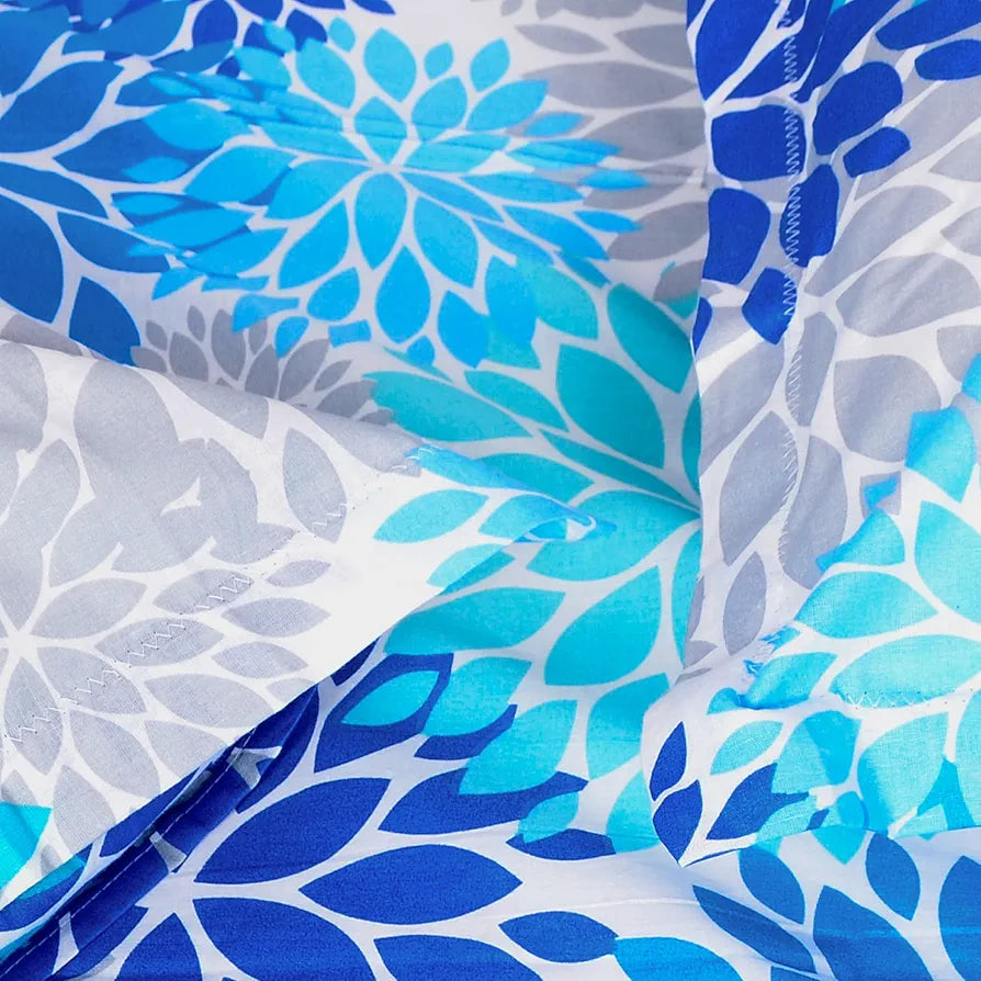 Divine Casa Bedsheet for Single Size Bed | 144 TC | Cotton Bedsheet for Single Size Bed with 1 Pillow Cover  Floral Colour Galaxy Blue