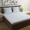 Divine Casa 144 TC 100% Cotton Bedsheet for Double Bed with 2 Pillow Cover Colour Soft Blue