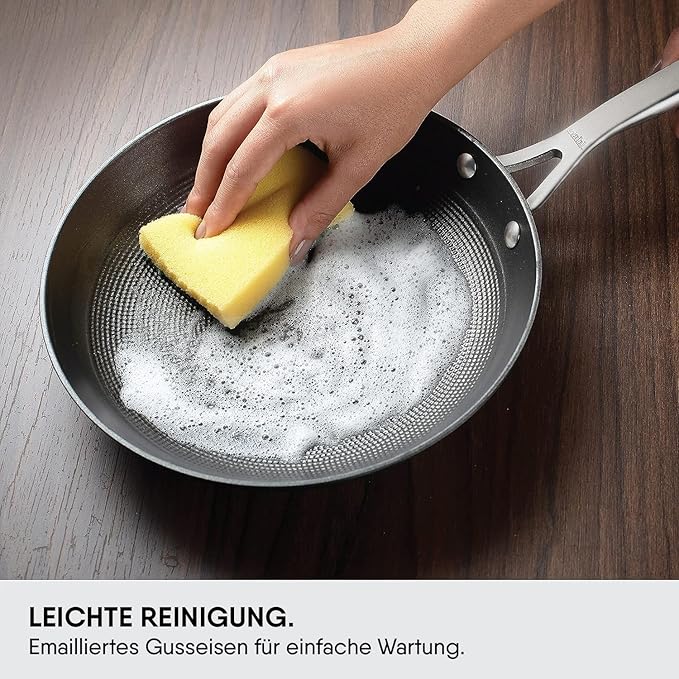 Stahl Blacksmith Hybrid Enamelled Cast Iron Frying Pan, Rust Proof Fry Pan 0.8 L, 20 cm - 880 gms