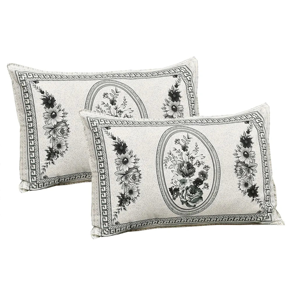 Kuber Industries Double Bedsheet with 2 Pillow Covers 160 TC Premium Cotton Kaleen Flower Green