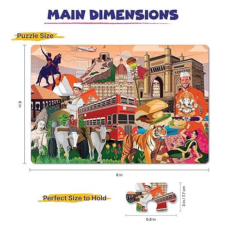 The Puzzl Co- Innovative Educational Jigsaw Puzzle for Kids 100 Pcs for Baby Learning Indian Culture