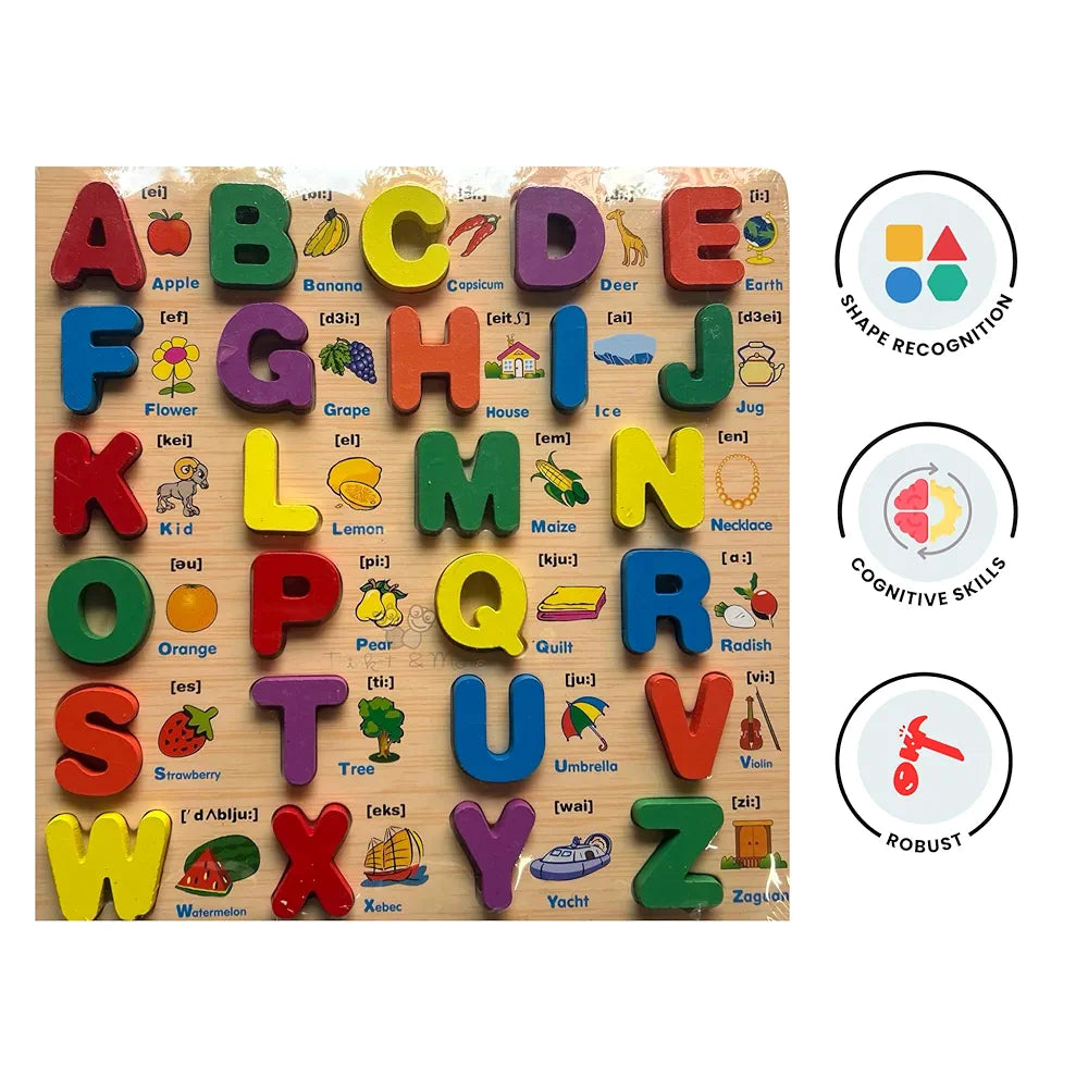 Trinkets & More ABC Capital Alphabet Letter Puzzles Game Board for Toddlers Kids Educational Learning Toys 2+Years 