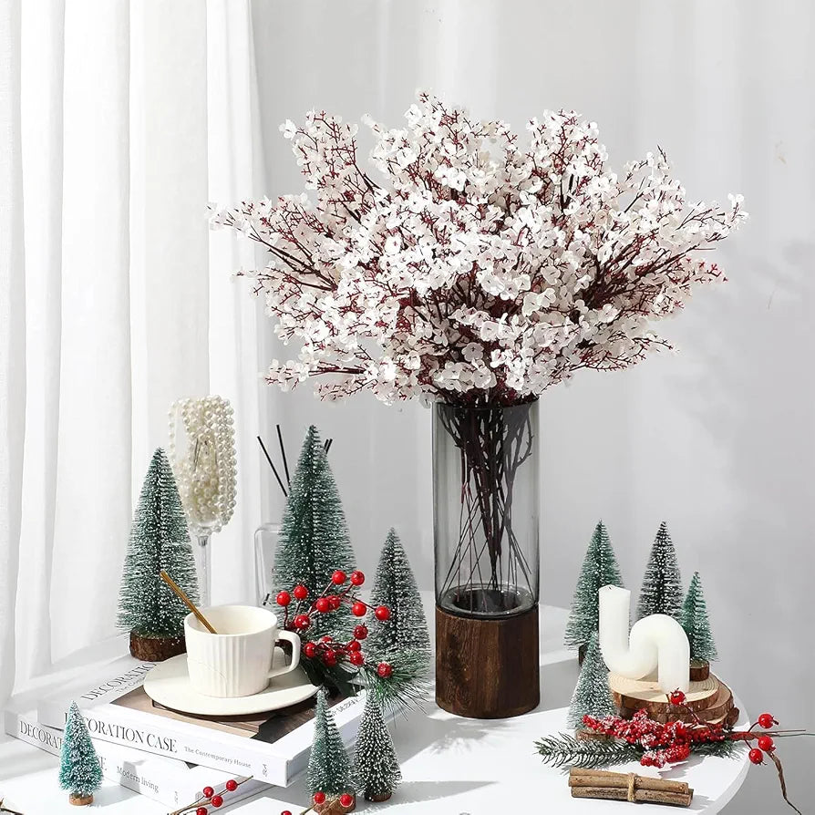 Silk Artificial Baby Breath Gypsophila Flower Stick Bunches for Vase Pot Pack Vase Not Included Of 5