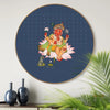 Livin'luxe Paintings Lord Ganesha on Lotus Wall Painting with Frame - Sparkle Glossy Round Golden Framed Large GRM-213