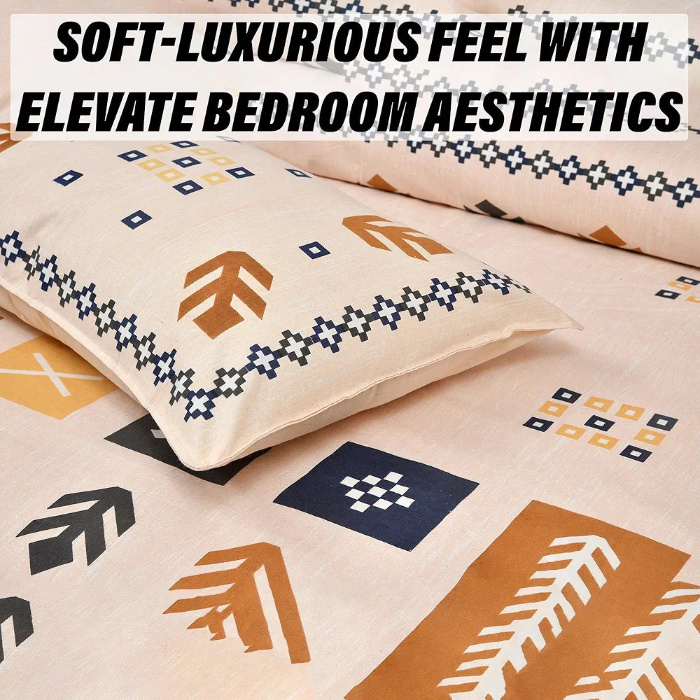 Kuber Industries Double Bedsheet with 2 Pillow Covers 160 TC Premium Cotton Peach