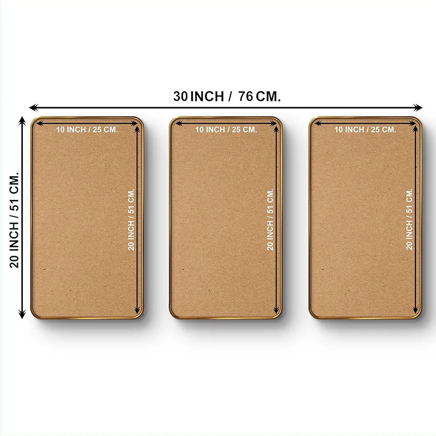 Livin'luxe Set of 3 Peacock Modern Art Boho Painting Premium Framed Laminated Wall Paintings SP-23