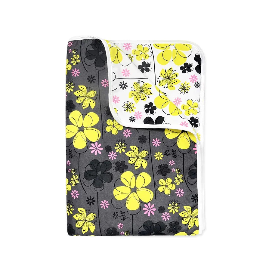 Divine Casa 120 GSM Microfiber Single Dohar Soft & Lightweight Throw Blanket Floral Pattern Colour Tornado