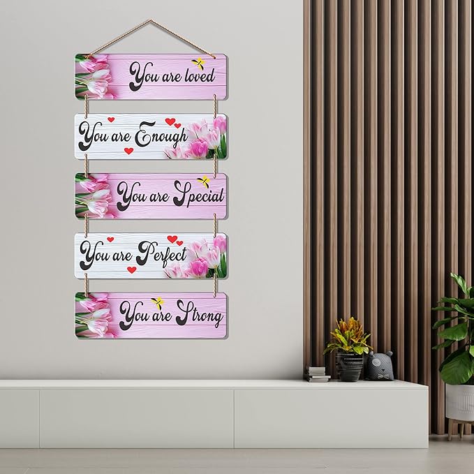 Artvibes Welcome Home Quote Decorative Wall Art Mdf Wooden Wall Hanger for Living Room