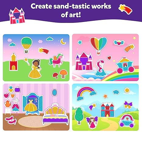 Skillmatics Art & Craft Activity Sand Tastic Art Unicorns & Princesses Sand Art for Kids