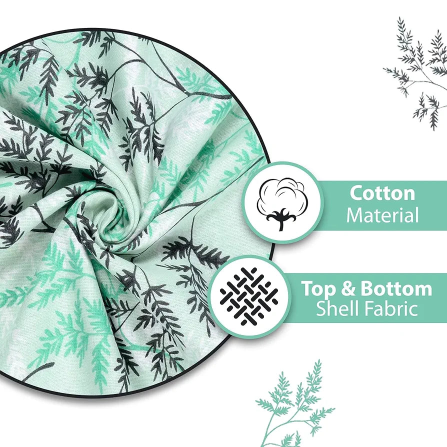 Divine Casa Floret 100% Cotton Single Dohar 120 GSM Soft & Lightweight Throw Blanket Colour Beach Glass