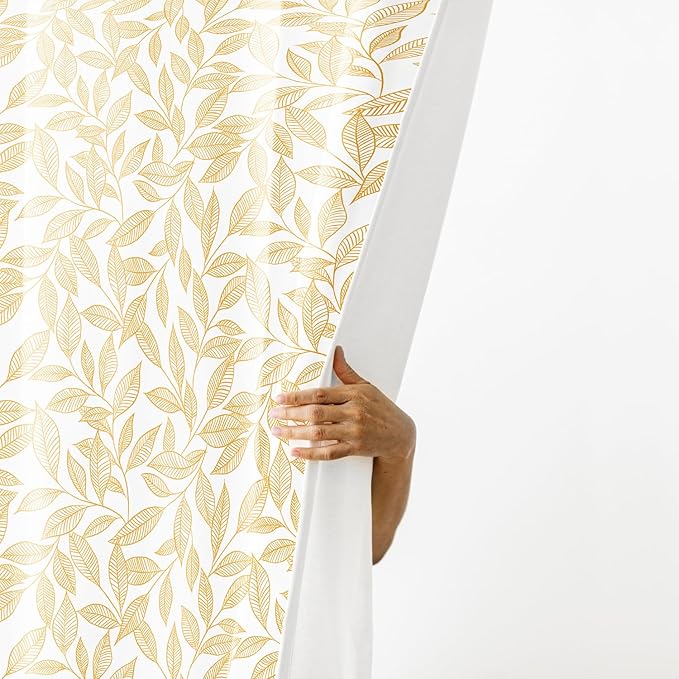 Haus & kinder Cotton Curtains Set of 2 for Bedroom Window Door Curtains | Colour Line Art Yellow
