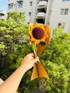 Crochet Sunflower Decor Knitted Fake Sunflower Crochet Artificial Daisy with Stem Multicolour