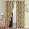 Cloth Fusion Blackout Printed Premium Door Curtains 7 Feet Long Set of 2 Yellow Garden