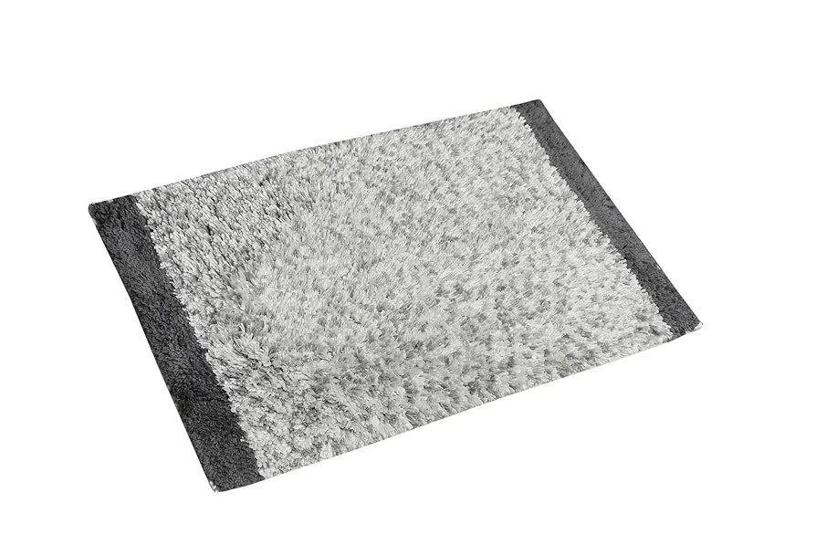 Aerohaven Glorious Super Soft Microfiber Abstract Moroccan Stripe Designer Anti Slip Bathmat Grey Colour