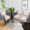 Kuber Industries Set of 6 Velvet 2+1 Seater Sofa Covers Dot Border Cream & Brown