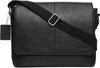 Leather 13 inch Laptop Messenger Bag for Men I Padded Laptop Compartment I Adjustable Strap | Black Colour