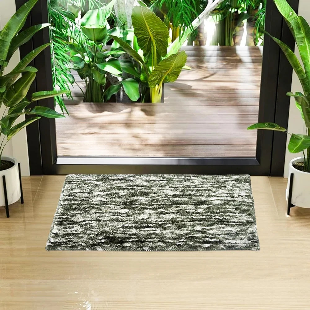 Kuber Industries Door Mat Multi Riyal Doormat Microfiber Entrance Mat Green Colour