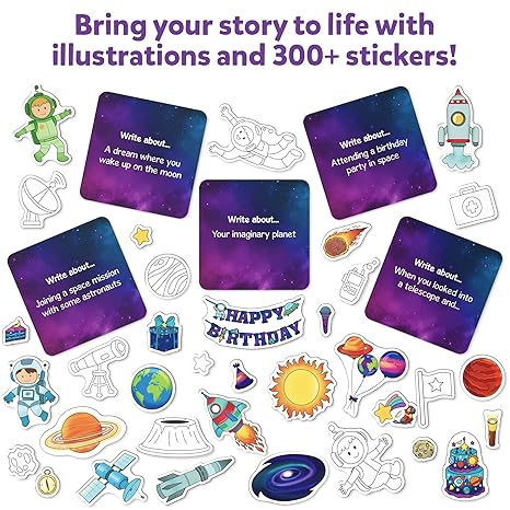 Skillmatics Storybook Art Kit Space Explorers Art Kit for Kids Write & Create Storybooks