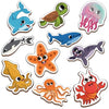 Mini Leaves Ocean Animals Wooden Fridge Magnets | Colorful Shape Learning Toy Set | Preschool Toys for Kids