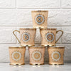 Femora Lotus Pattern With Golden Handle Golden Coffee Mugs | 180 Ml | Golden | 6 Pieces Set | Not Microwave Safe