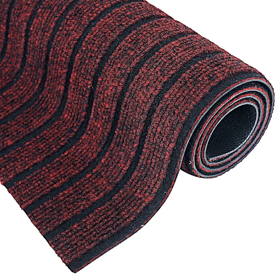 Kuber Industries Microfiber Striped Design Solid Anti-Skid Bedside Runner & Carpet for Living Room