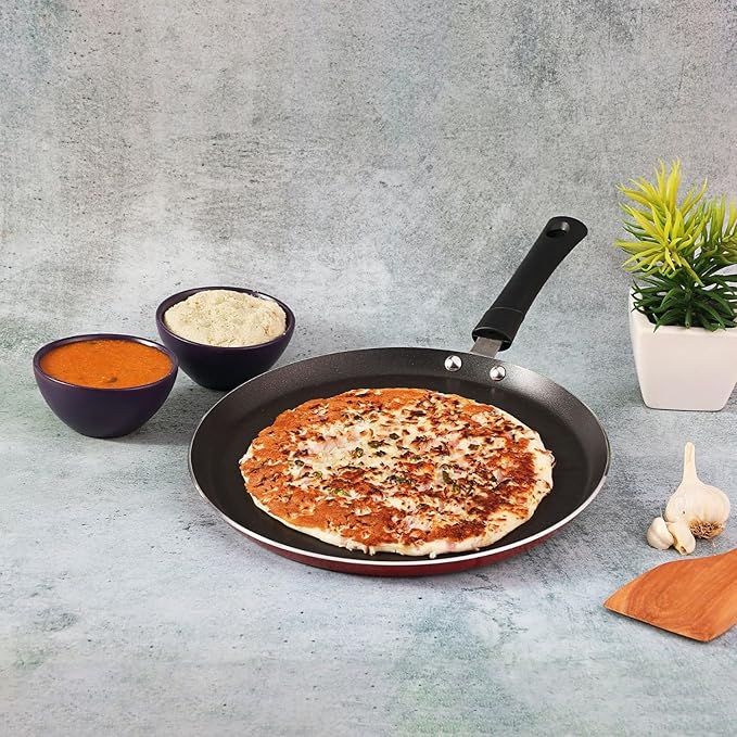 Vinod Popular Non Stick Dosa Tawa 25cm with Sturdy Riveted and Bakelite Handle