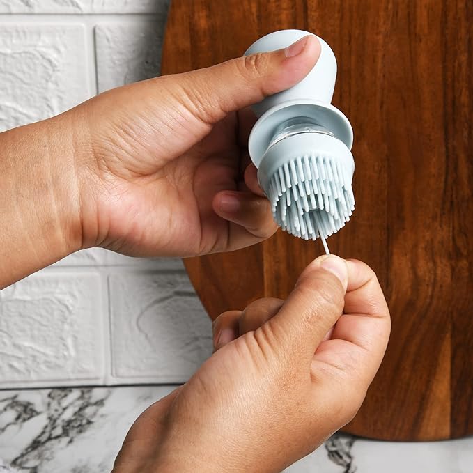 Femora Glass Oil Dispencer Bottle With Silicone Brush, Dropper | 350 Ml | Pack of 1 | Grey