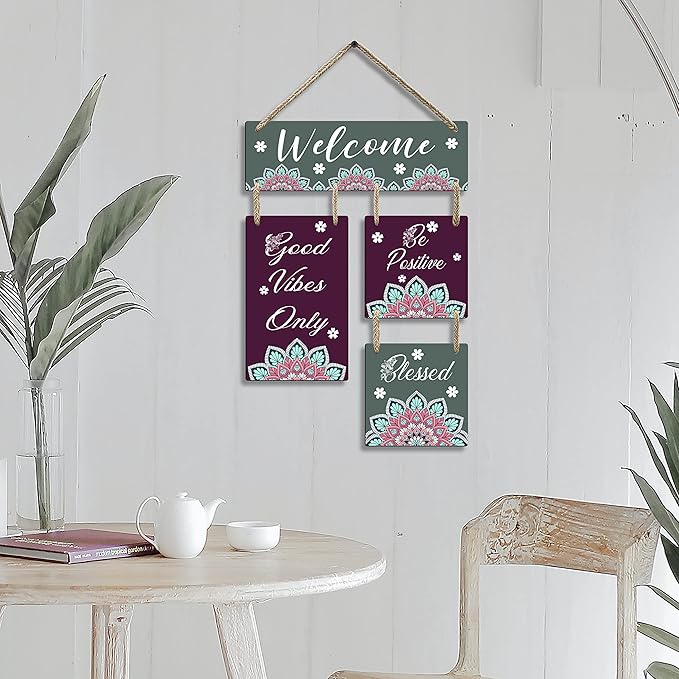 Sehaz Artworks Home Decor Items for Living Room Wooden Wall Hangings for Home - 4-0025